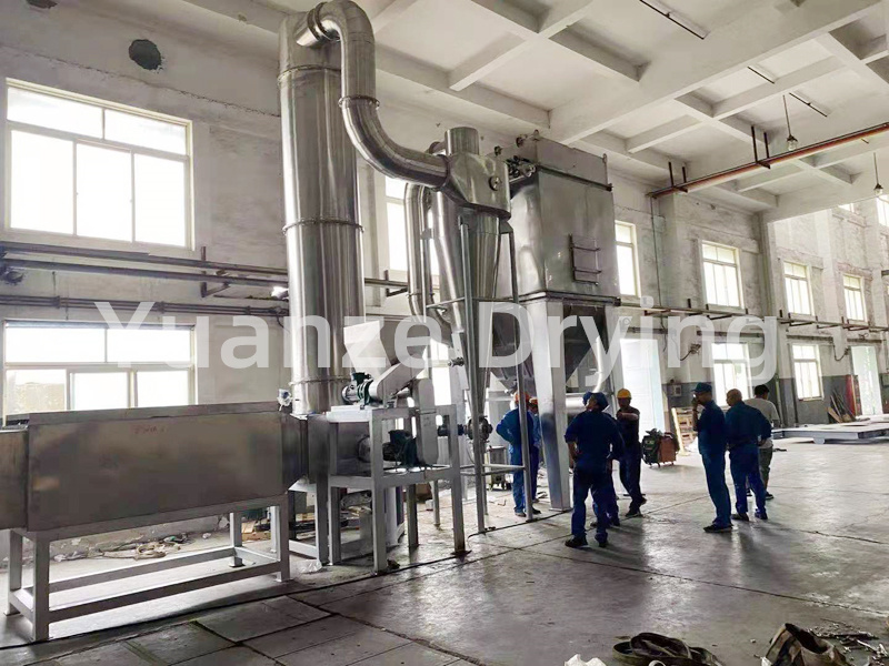 Rotating flash drying machine for battery materials